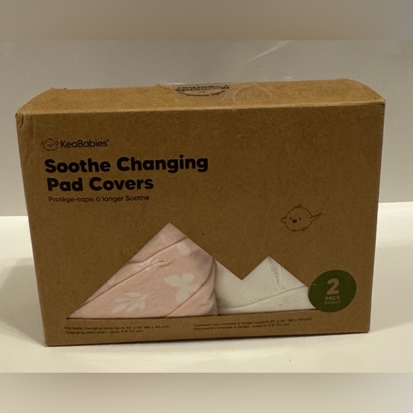 Organic Changing Pad Covers - Peach and White - Picture 3 of 3